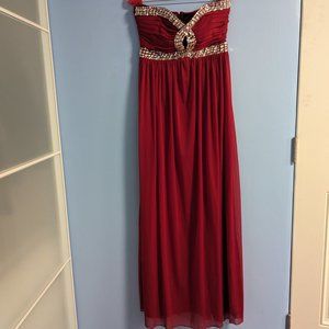 Red Gown - Sweetheart Chiffon Dress